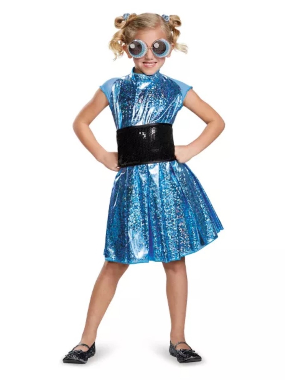 Powerpuff Girls Bubbles Blue Kids Costume dress NEW M 7-8 Halloween cartoon